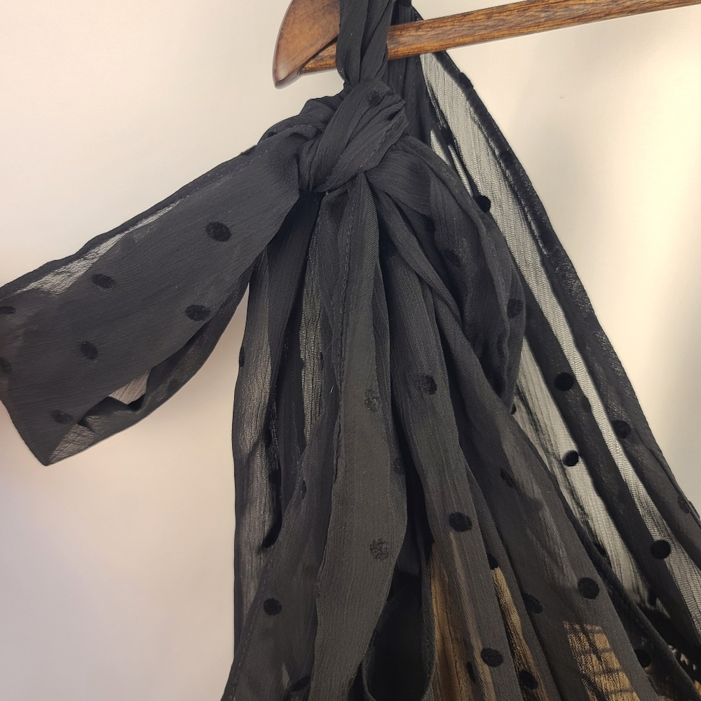 NWT - Torrid Chiffon Flocked One-Shoulder Crop Top – Black/Nude - Size 4X - Picture 9 of 16